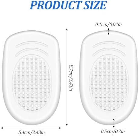 4Pcs Silicone Gel Heel Cups, Reusable Gel Shoe Inserts with Non-Slip Grip Breathable Heel Protectors Silicones Heels Pads Heels Lifts Shock Absorption for Women Men(Clear)