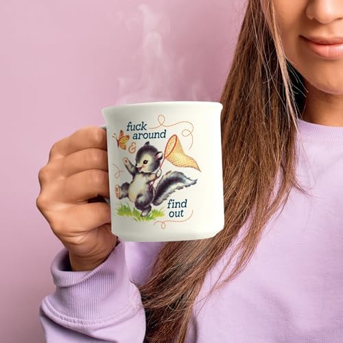 Genuine Fred FIND OUT, Say Anything Mug, 16-Ounce Ceramic Mug, Microwave and Dishwasher Safe, Double-Sided Artwork