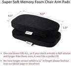Aloudy Ergonomic Memory Foam Office Chair Armrest Pads, Comfy Gaming Chair Arm Rest Covers for Elbows and Forearms Pressure Relief(Set of 2), Stretch Fit, Black