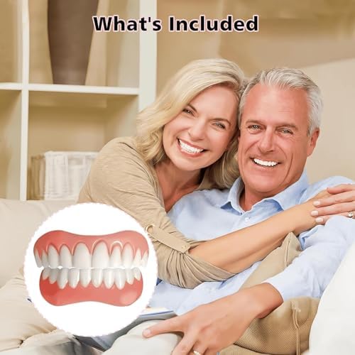 Silicone Reline Denture Set for Upper and Lower Teeth, Soft Comfortable Veneers for Women (1 Count (Pack of 1))-YC02#Z1