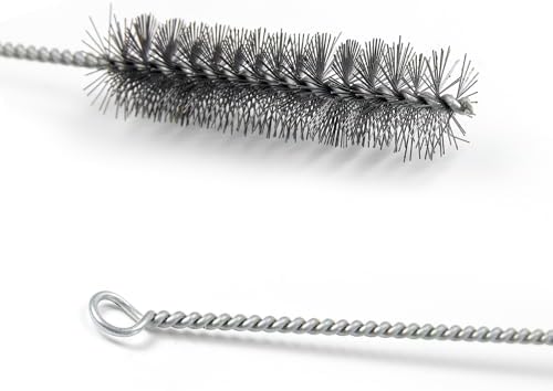 Utoolmart Wire Tube Brushes, Stainless Steel Bottle Bristle Cleaning Spiral Power Pipe Brush, 1.0-inch Diameter 12-inch Long-Handle Cleaner for Auto Parts, Bottles, Tubes, Keyboards,Glass 5pcs