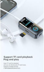 Docooler GT69 Wireless BT Audio Receiver + Transmitter 2-in-1 Audio Adapter Support TF Card Playback Support 3.5mm Audio HD Display Real-time Display of Usage Status 10m Transmission Black