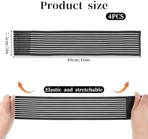 4 PCS Bandage Arm Wrap Elastic Wrist Support Band Compression Adjustable Wrist Strap Breathable Wrists Brace Relieves Wrists Pain for Men and Women Sport, Black
