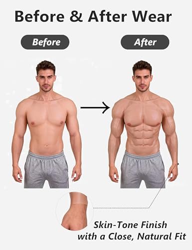 Silicone Muscle Suit with Arms for Men, Realistic Muscular Chest & Abs Half-Body Cosplay & Performance