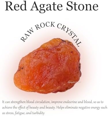 Apengshi Red Agate Stone Raw Crystals 2PCS Natural Rough Rocks Healing Crystal and Stones DIY Raw Stones Meditation Fountain Garden Home Decor