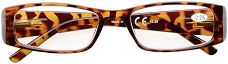 Eyekepper 5-Pack Spring Hinges Rectangular Reading Glasses Sunshine Readers +2.75