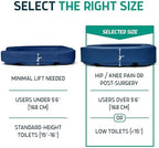Lunderg Padded Toilet Seat Riser for Seniors - Adds 3 inches. Universal Fit - FIRM Raised Toilet Seat Cushion with High-Density Foam for Enhanced Comfort & Elevation. Post-Surgery Must have (Blue)