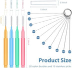 Lumkew Multiszie Shower Head Cleaner Tool, Shower Head Cleaning Brush for Small Hole Nozzle with Storage Boxes, Showerhead Cleaner Picks Unclogger for Household Bathroom, 30 Pcs