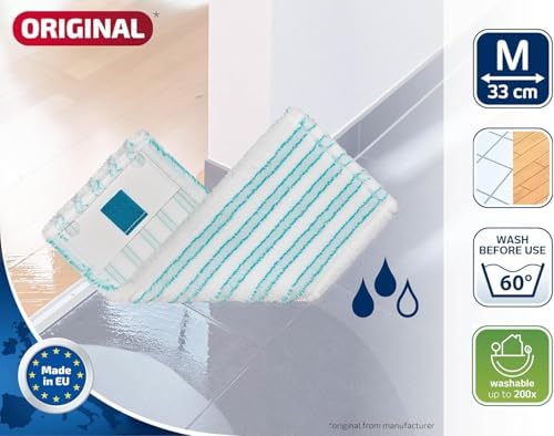 Leifheit Micro Duo Floor Wash Cover for Clean Twist M Ergo/PowerClean, Microfibre Replacement Cover, Flat Mop Cover, All Floor Cleaning Cover, Multipurpose Double Fibre Cover