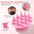 Hair Brushes with Scalp Massager Shampoo Brush, Silicone Hair Scrubber with Soft Bristles for Shower, Wet(Pink)