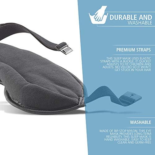 Lewis N. Clark Men's Travel Comfort Eye Mask with Adjustable Straps, Black, Single (505-Black)