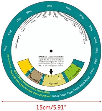 Portable Wheel BMI Calculator - Single Sided Weight & Height Measurer - LCD Display - Turquoise - Health/Fitness