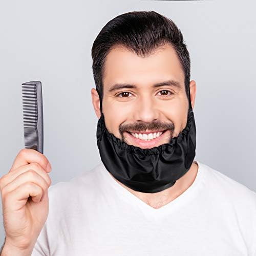 Boao 9 Pieces Beard Bandana Beard Covers Facial Beard Apron Caps Facial Beard Guard Bedtime Bib(Black, Blue, Coffee)