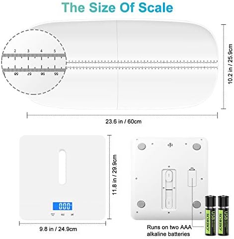 Digital Pet Scale, Baby Scale, with 3 Weighing Modes(kg/oz/lb), Max 220 lbs, Capacity with Precision up to 0.02lbs, White, Suitable for Infant, Puppies, Mom