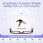Kerecsen Reading Glasses 5 Pairs Fashion Ladies Readers Spring Hinge with Pattern Print Eyeglasses for Women (5 Brown, 1.5, x)