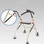 Two-Button Folding Walker with Wheels and Soft Seat Mobility Rolling Walker for Seniors and Adults Max Load Capacity 300lbs