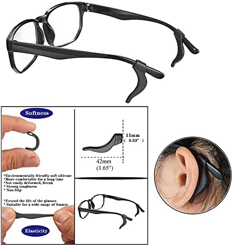 34PCS Eyeglasses Retainers Silicone Glasses Temple Holders Anti-slip Protectors Comfort Eyewear Spectacle Stay Put Glasses Stoppers Ear Grip Hooks… (Eyeglasses Retainers-34PCS-Black)