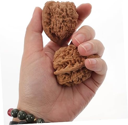 Beavorty 2pcs Walnut Hand Training Balls for Massage and Stress Relief Compact Fitness Therapy Balls for Muscle Tension and Hand Exercise Portable