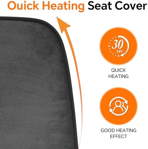 Dark Grey Heated Seat Cover Cushion with Heat Warmer, Large Size Soft Comfortable Winter Seat Cover Cushion Heating Pad for Office Home Chair Warm Cold Weather Gift for Winter, 3 Models Setting