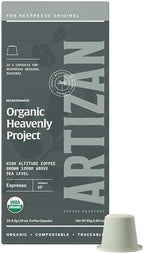 Artizan Coffee Decaf Organic Swiss Water Espresso Pods for Nespresso Original | Heavenly Project | 20 Home Compostable Capsules