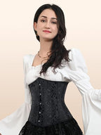 Zhitunemi Halloween Costumes Woman 2025: Black Underbust Corset Top for Women Pirate Costume - Corsets for Pirate Theme Party