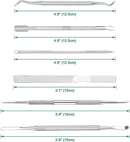 6-Pack Ingrown Toenail File and Lifters, Professional Surgical Stainless Steel Ingrown Toenail Removal Tool Kit, Manicure Treatment Pedicure Tools for Feet Under Nail Cleaner Correction Polish Pain