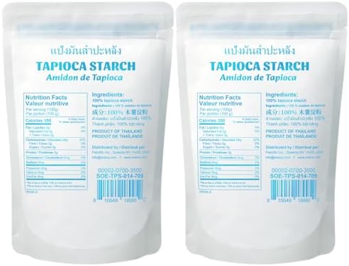 Soeos Tapioca Flour Starch, 14 Ounce (Pack of 2), All Natural Tapioca Starch for Baking, Cooking & Boba Pearls, Thickens and Enhances Texture, Vegan, Gluten Free