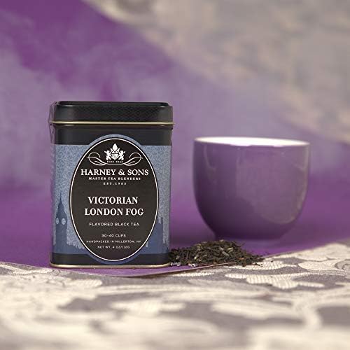 Harney & Sons Victorian London Fog, 4oz Loose Leaf Black and Oolong Tea with Bergamot, Lavender, and Vanilla, Hearty English Black Tea Blend, Stocking Stuffer