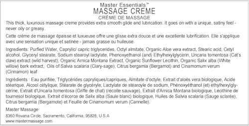 Master Massage Spamaster Unscented 16 Oz Massage Cream, White