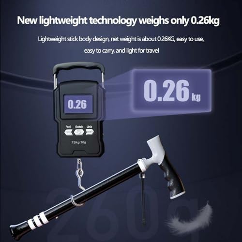 Telescopic Walking Stick for The Elderly, Crutches with 3 Adjustable Heights, Aluminum Alloy Crutch for Men and Women, Lightweight and Portable for Outdoor Activities, Hiking, Traveling (Black)
