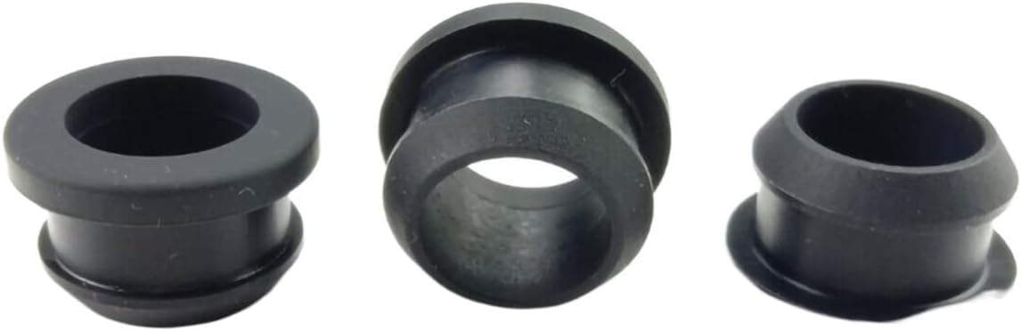 Silicone Rubber Snap-on Grommet Hole Plugs Black 4.5mm-50.6mm End Caps Bung Wire Cable Protect Bush (Size : 9mm(Bore 6.2mm) 10pcs)