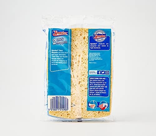 Spontex 2 Thick Sponge Moppets, 16 x 12cm