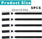 5-Pack Walking Cane Wrist Strap Replacement, Universal Cane Handle Straps Band Anti-Slip Elastic Loop Attached Black Adjustable Wrist Strap for Foldable Walking Stick, Crutches