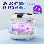 Ultrasonic Retainer Cleaner Machine 48kHz, Dental Cleaning Pod, Ultrasonic Retainer Cleaner for Dentures, Aligners, Mouth Guards, Toothbrush Heads and Jewelry with 200ML Capacity, LAB Supply