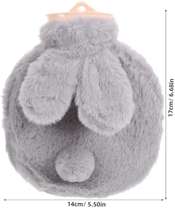 Toyvian 300ml Mini Hot Water Bag Lovely Bunny Hot Water Bottle with Covers Comfortable Hand Warmer for Women Hand Feet Warmer