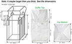 Secbolt FIBC Bulk One Ton Bag, 35" L x 35" W x 43" H, 2200lbs SWL, Duffle Top Flat Bottom, Woven Polypropylene Bags (1)