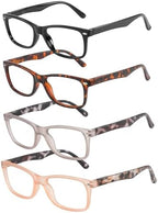 Przene Reading Glasses for Men Women Blue Light Blocking Readers Spring Hinges Lightweight Style Pack