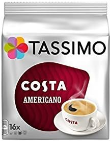 Tassimo New 3 Costa Variety Bundle - Costa Latte (New Smaller Pack), Americano And Cappuccino - New Smaller Latte Pack Version