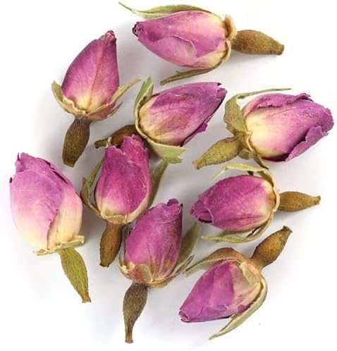 TooGet Fragrant Natural Pink Rose Buds Rose Petals Organic Dried Rosa Damascena Wholesale, Culinary Food Grade - 4 OZ