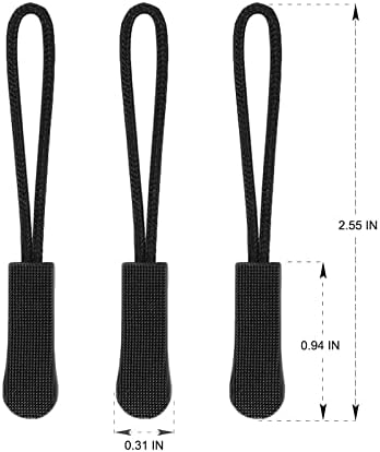 Upgraded Zipper Pulls, 10PCS Black - Premium Replacement for Luggage, Backpacks, Jackets, Purses, Handbags