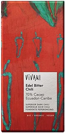 VIVANI Organic Dark Chocolate Chili Vegan, 100 GR