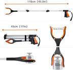 43" Foldable Grabber Reacher Tool,Reacher Grabber Pickup Tool,Folding Grabbers for Elderly Grab It Reaching Tool with Rotating Jaw+Magnets,Grabber Reacher Tool Heavy Duty