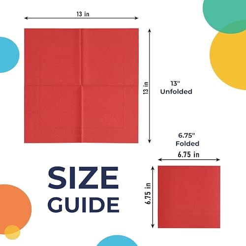 Party Solids Red Paper Napkins Disposable Everyday 200 Pcs 2 Ply Red Dinner Napkins Paper Everyday For Parties & Party Supplies
