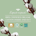 Organyc New Version 100% Certified Organic Cotton Inside and Out Overnight Feminine Pads, Heaviest Flow, Super Absorbency 2.0, 7 Count (6 Pack)