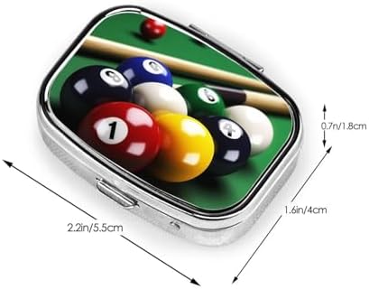 Square Round Pill Case Billiards Pill Box Daily 2 Compartment Travel Pill Container for Pocket Purse Portable Medicine Cod Liver Oil Storage Box 2 Times a Day Pill Organizer