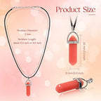 TXIN Glow in the Dark Crystal Pendant Necklaces, Luminous Natural Quartz Stone, Fluorescent Hexagonal Stone, Glowing Moonstone with Black Leather Chain, 10 Colors