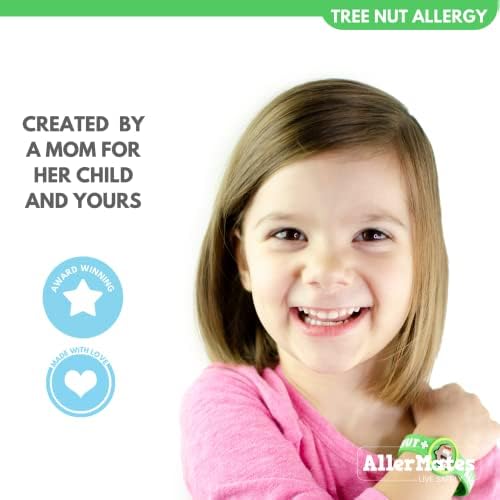 AllerMates Kids Medical Wristband - Tree Nut Children's Medic Alert Allergy Awareness Bracelet (2 Pack)