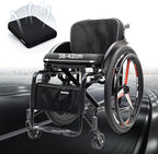 Folding All-Terrain Ultra Lightweight Sports Wheelchair,Aluminum Alloy Wheelchair,Sports Folding Transport Wheelchair,Self-propelled Manual Wheelchairs,220LBs Weight Capacity(Size:Seat width 42cm/16.5