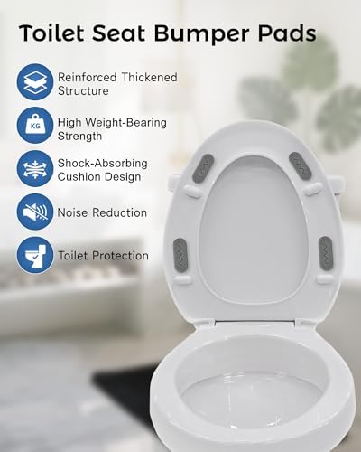8 PCS Universal Toilet Seat Bumpers for Bidet,Toilet Lid Rubber Bumpers,Strong Adhesion Toilet Seat Spacers Bidet Buffer,Rubber Bumpers Pads Replacement for Home, Hotel, Hospital.