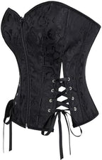 Satin Corset Tops For Women Sexy Overbust Shapewear Lingerie Plus Size Bustier Lace Up Waist Bodysuit